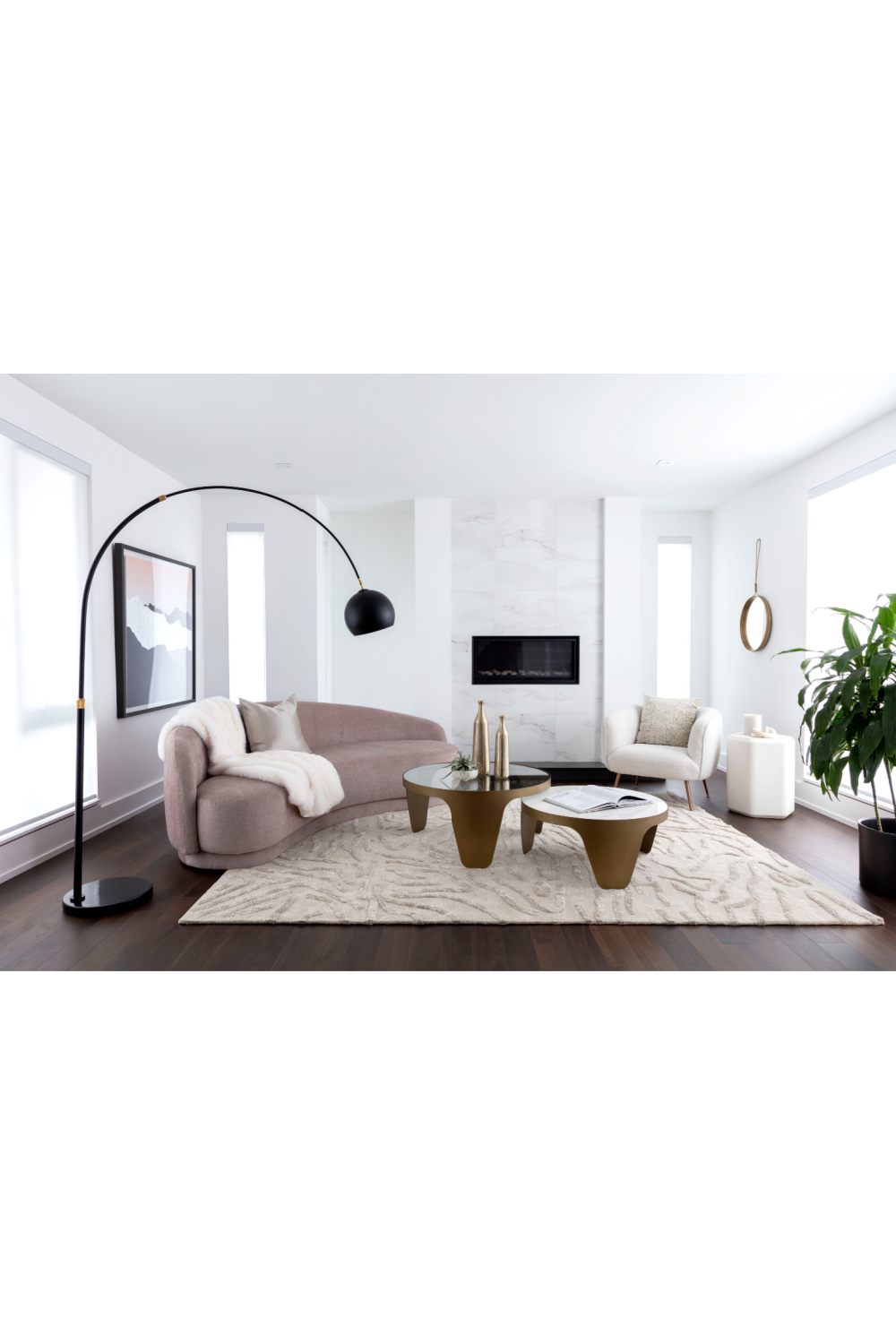   Modern European furniture - Gold Framed Nesting Coffee Tables (2) - www.oroa.com | Oroa.com