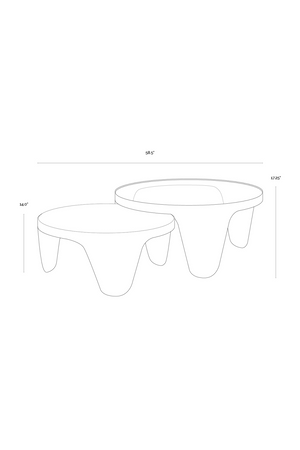   Modern European furniture - Gold Framed Nesting Coffee Tables (2) - www.oroa.com | Oroa.com