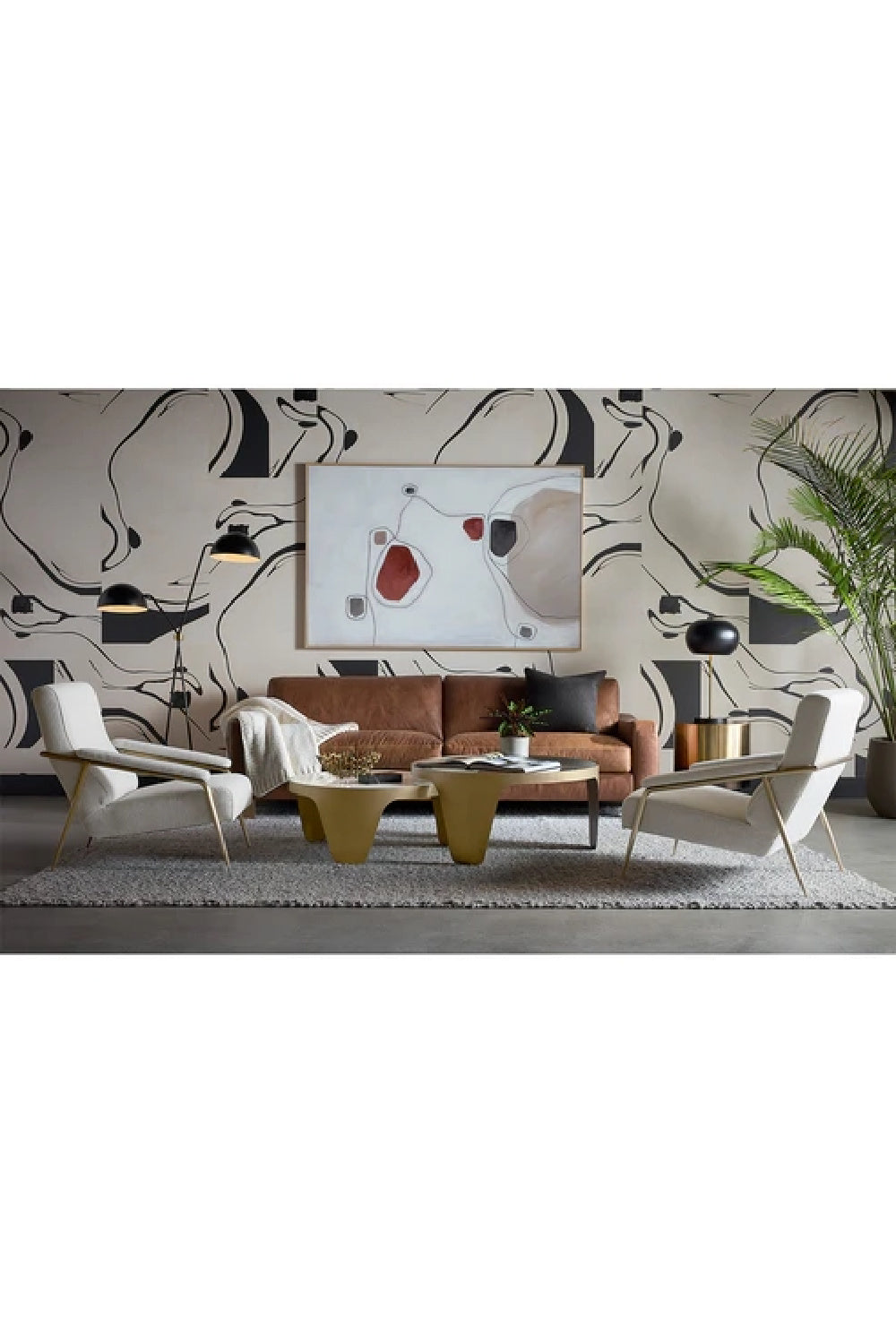   Modern European furniture - Gold Framed Nesting Coffee Tables (2) - www.oroa.com | Oroa.com