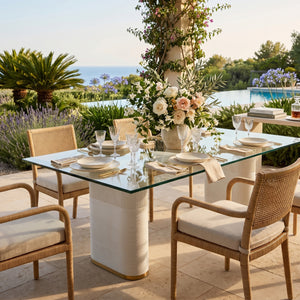   Clear Glass Indoor/Outdoor Dining Table | Oroa.com