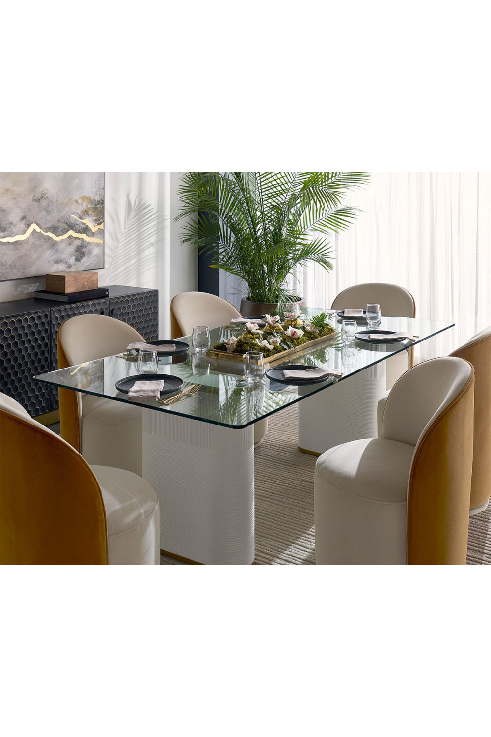 Modern European furniture - Clear Glass Indoor/Outdoor Dining Table - www.oroa.com