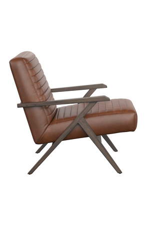   Modern European furniture - Brown Leather Channeled Lounge Chair - www.oroa.com | Oroa.com