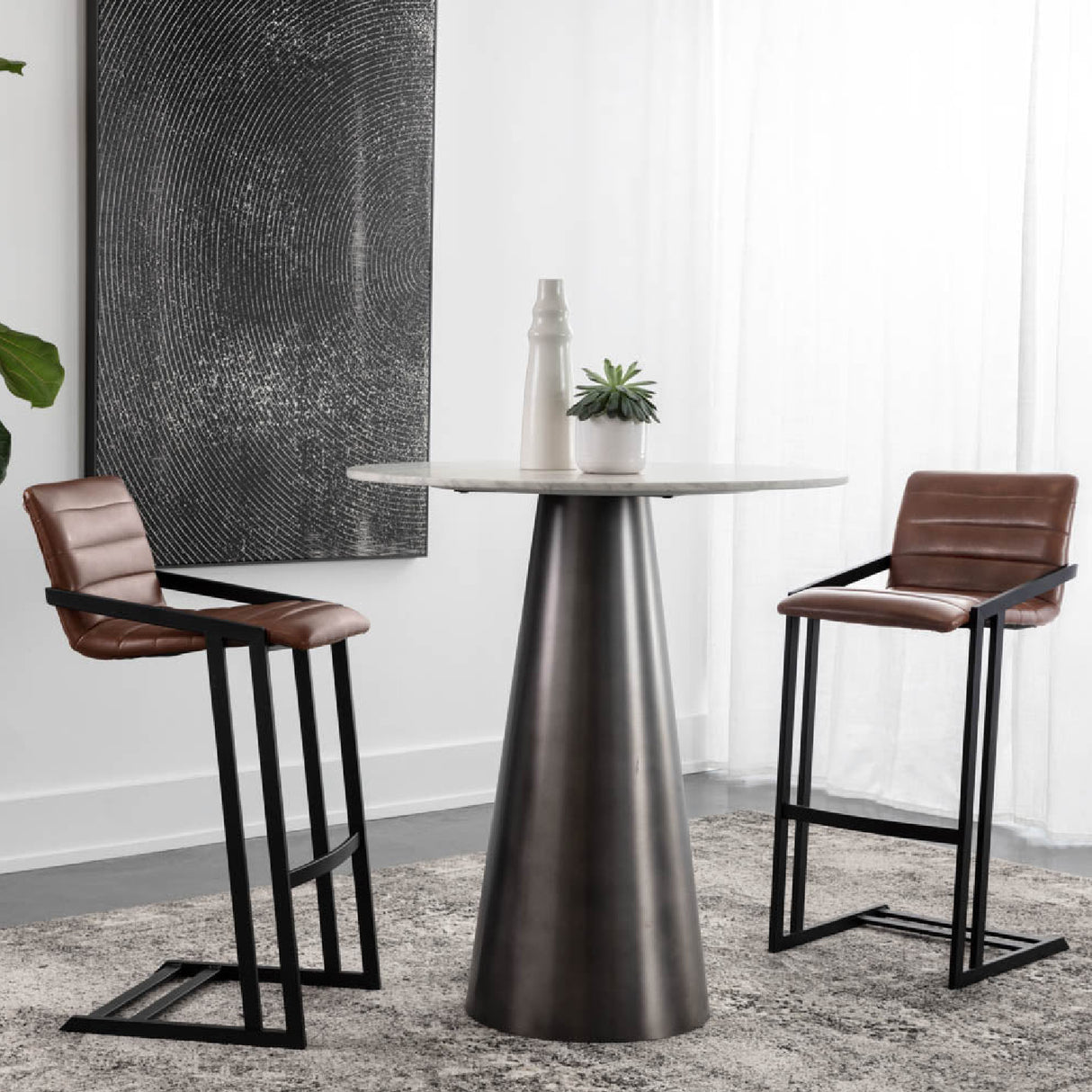 Modern European furniture - Horizontal Channel-Tufted Bar Stools (2) - www.oroa.com