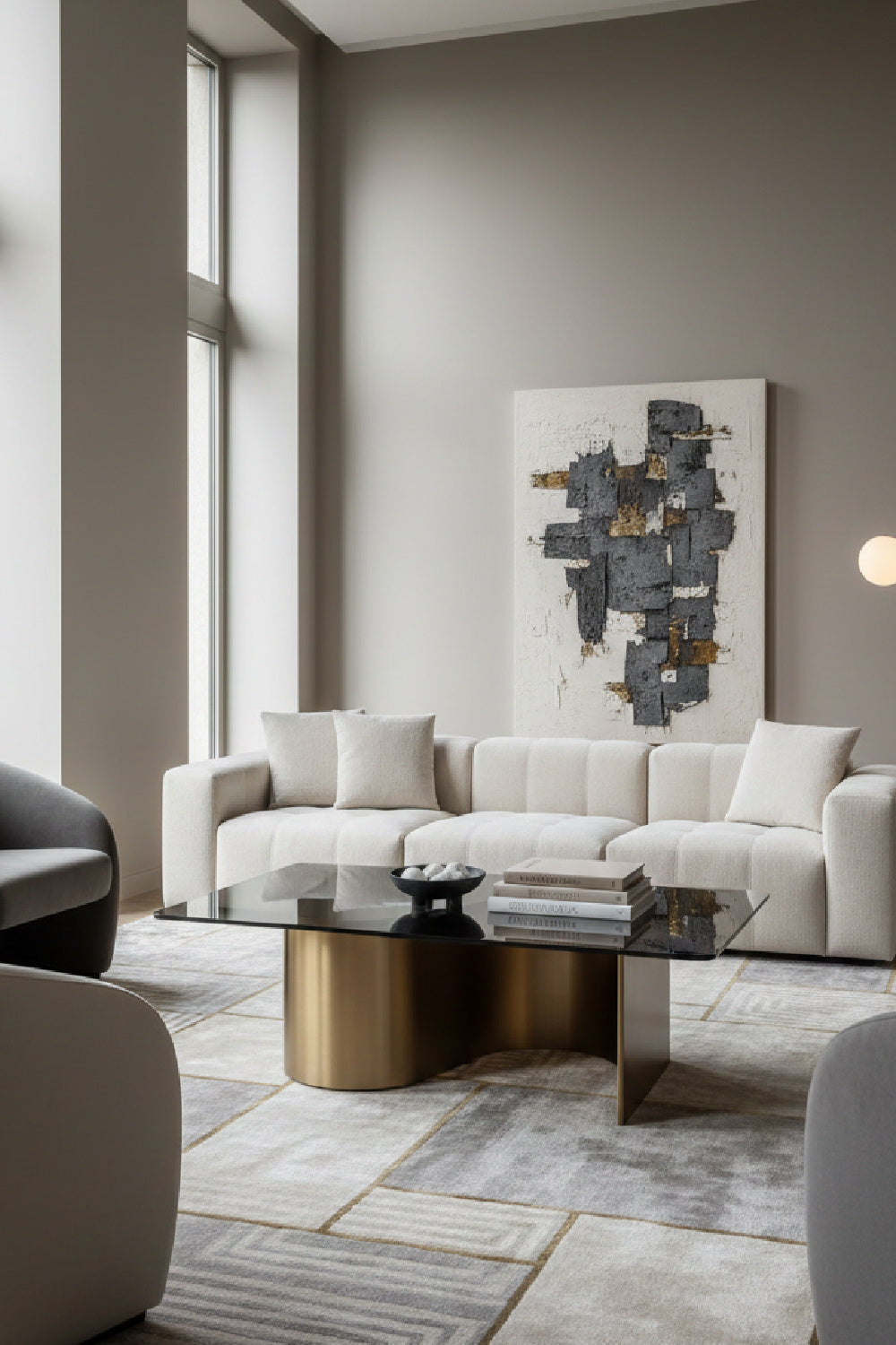   Modern European furniture - Gold S-Shaped Base Coffee Table - www.oroa.com | Oroa.com