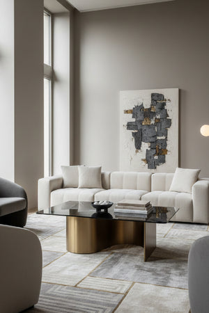   Modern European furniture - Gold S-Shaped Base Coffee Table - www.oroa.com | Oroa.com