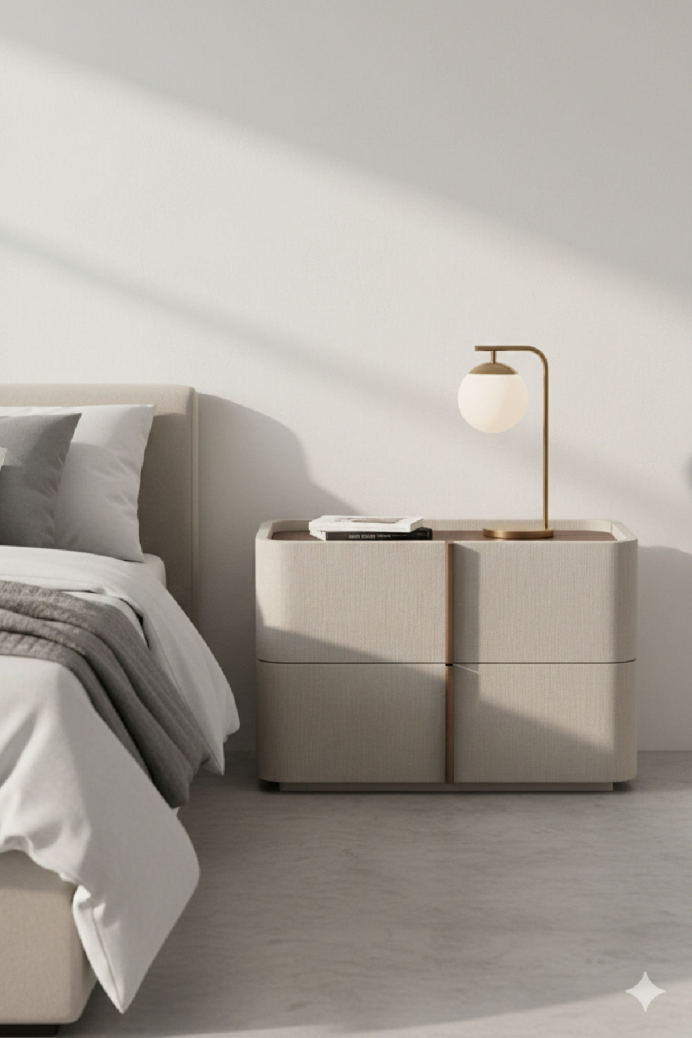 Modern European furniture - Leather-Look 2-Drawer Nightstand - www.oroa.com