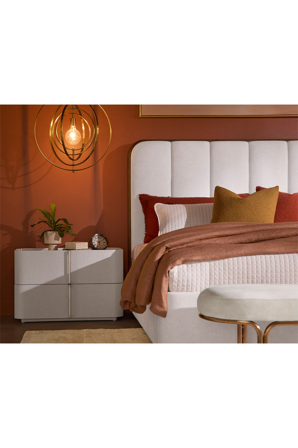 Modern European furniture - Leather-Look 2-Drawer Nightstand - www.oroa.com