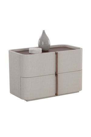 Modern European furniture - Leather-Look 2-Drawer Nightstand - www.oroa.com