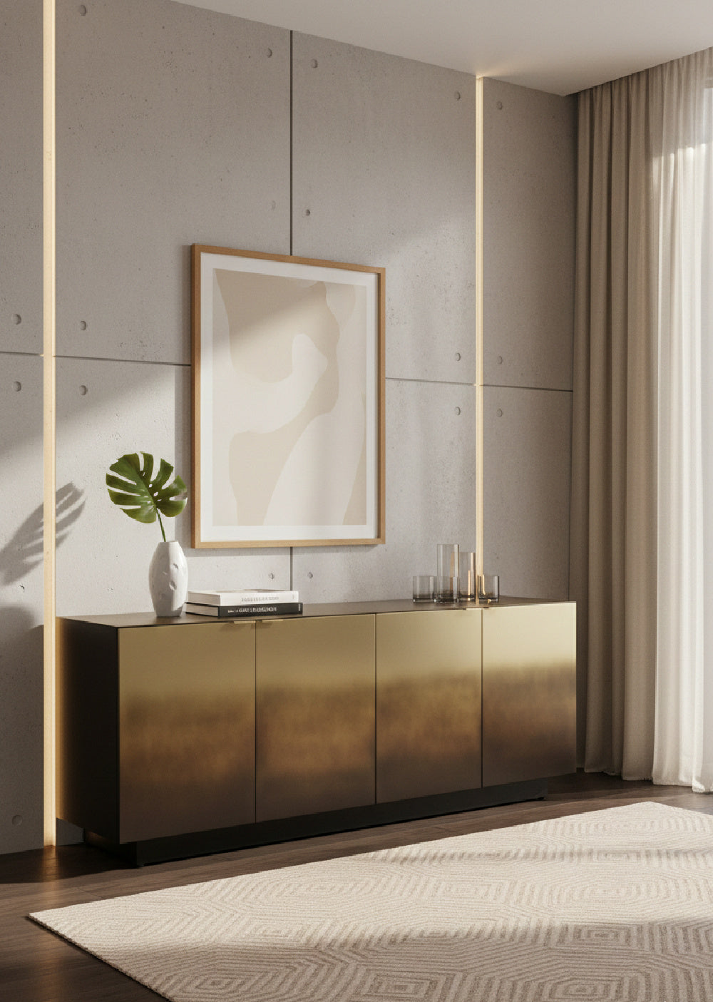   Modern European furniture - Bronze Ombre 4-Door Sideboard  - www.oroa.com | Oroa.com
