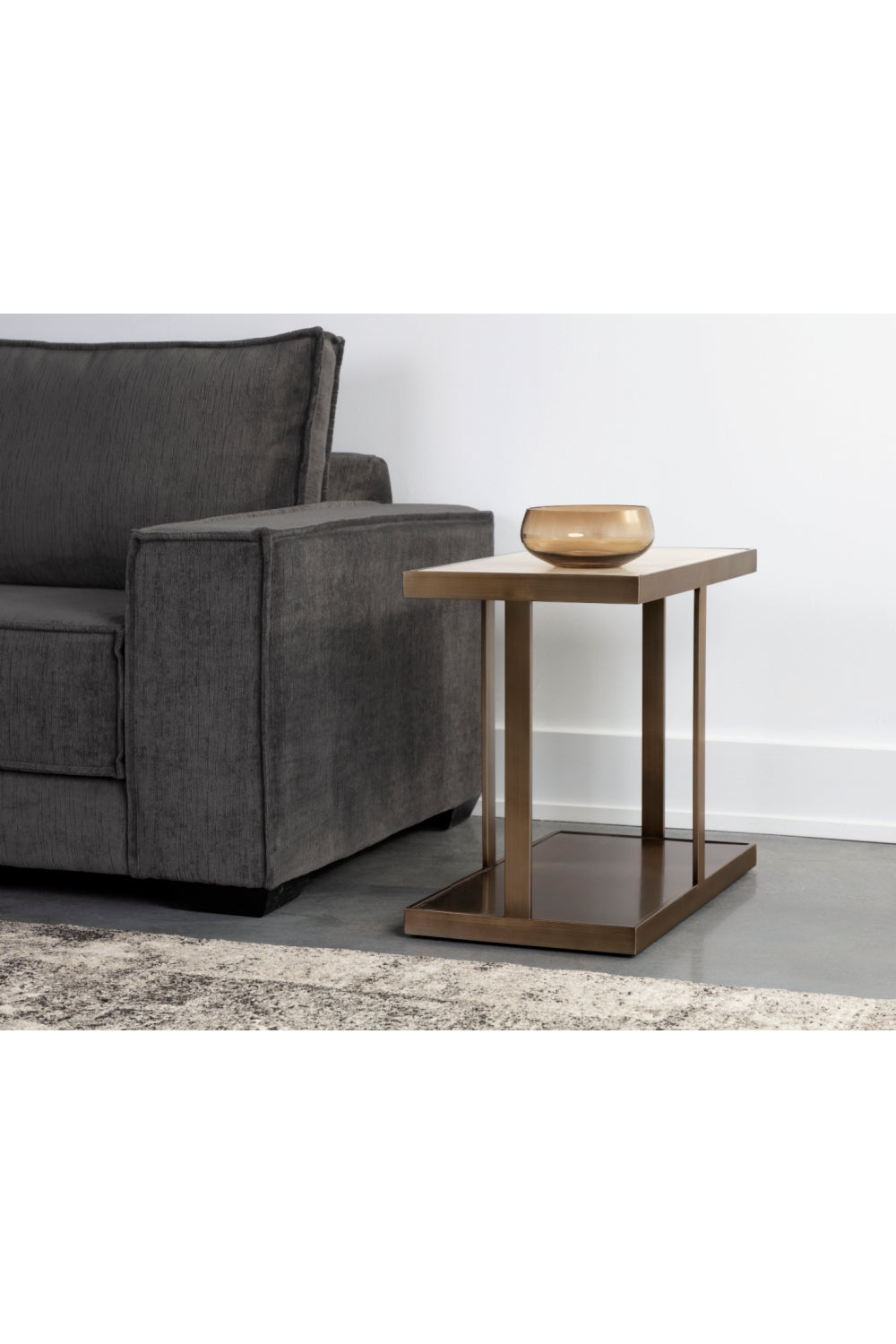   Modern European furniture - Gold Framed Marble Side Table - www.oroa.com | Oroa.com