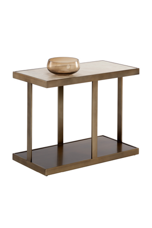   Modern European furniture - Gold Framed Marble Side Table - www.oroa.com | Oroa.com