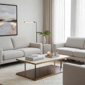   Modern European furniture - Beige Marble Rectangular Coffee Table - www.oroa.com | Oroa.com