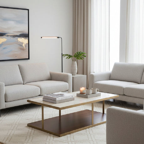   Modern European furniture - Beige Marble Rectangular Coffee Table - www.oroa.com | Oroa.com