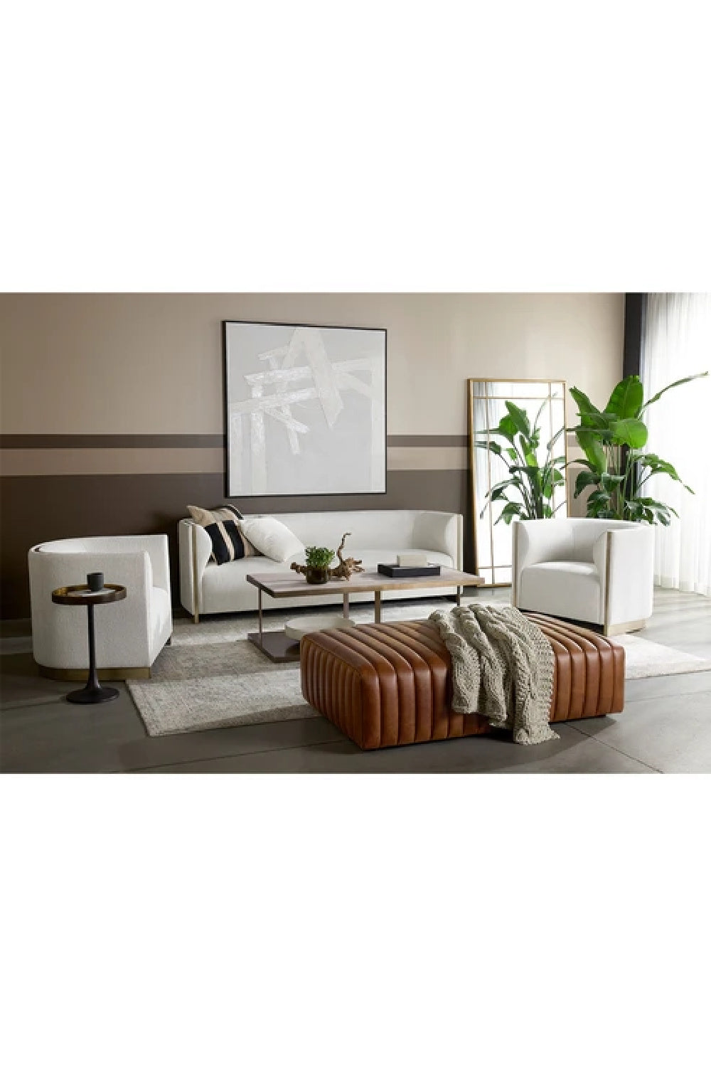   Modern European furniture - Beige Marble Rectangular Coffee Table - www.oroa.com | Oroa.com