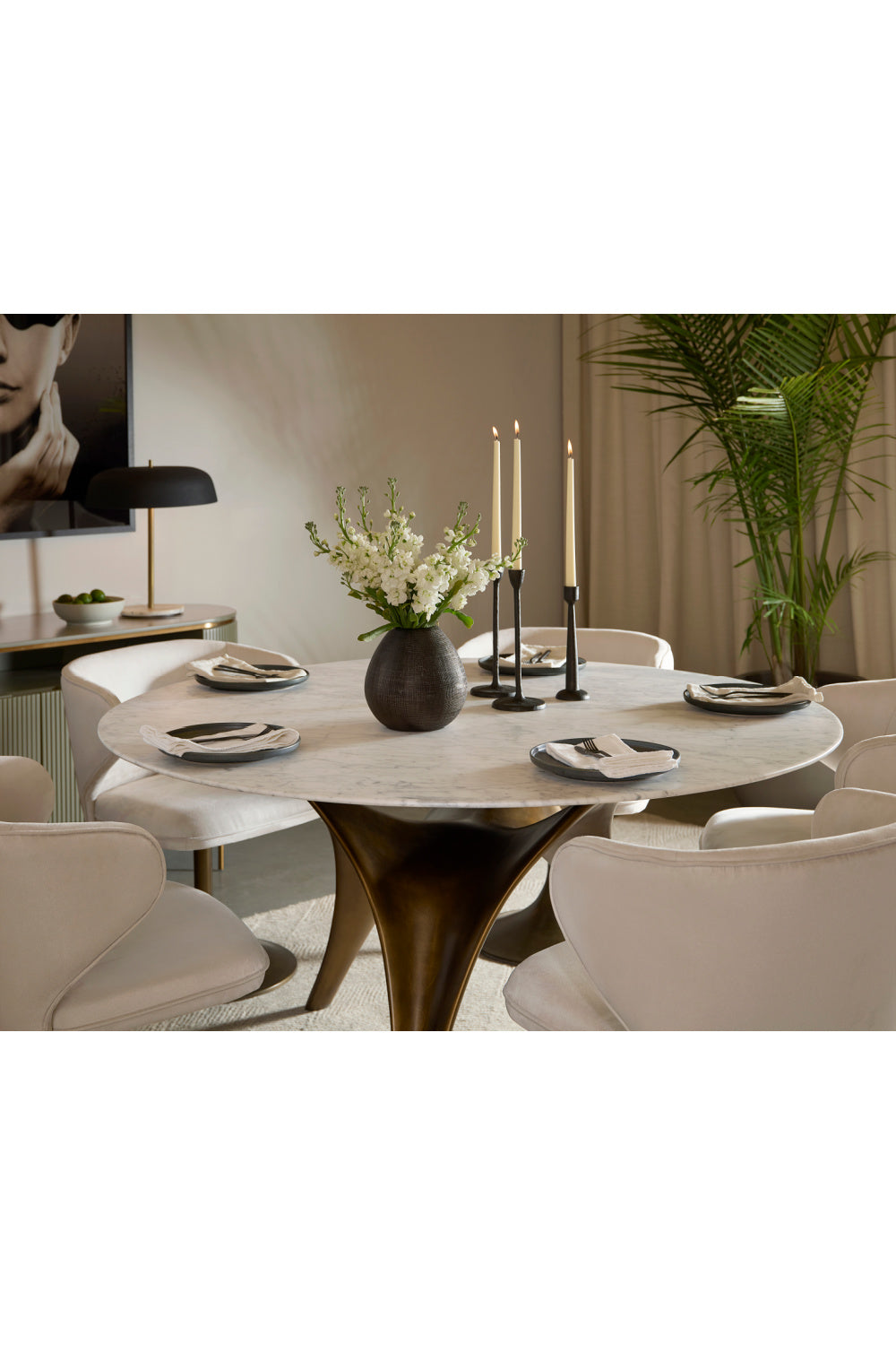   Modern European furniture - White Marble Round Dining Table  - www.oroa.com | Oroa.com