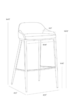 Modern European furniture - Low-Back Leather Look Bar Stool - www.oroa.com