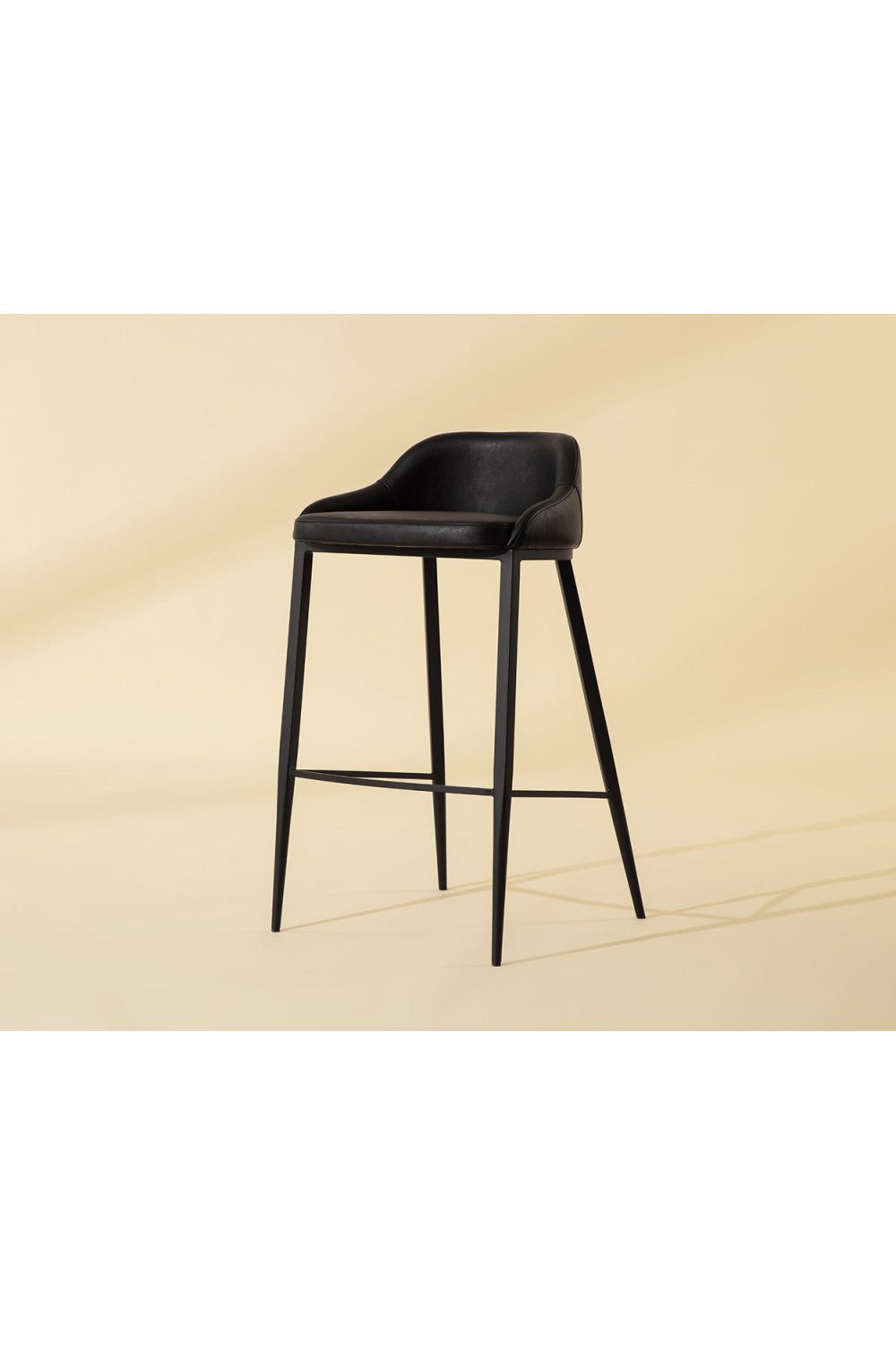 Modern European furniture - Low-Back Leather Look Bar Stool - www.oroa.com
