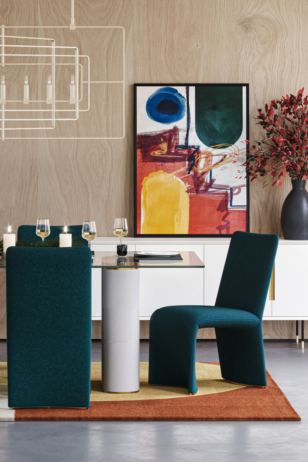  Modern European furniture - Fabric Upholstered Modern Dining Chairs (2) - www.oroa.com | Oroa.com