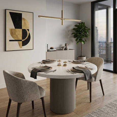   Round Marble-Look Indoor/Outdoor Dining Table | Oroa.com