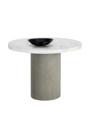 Modern European furniture - Round Marble-Look Indoor/Outdoor Dining Table - www.oroa.com