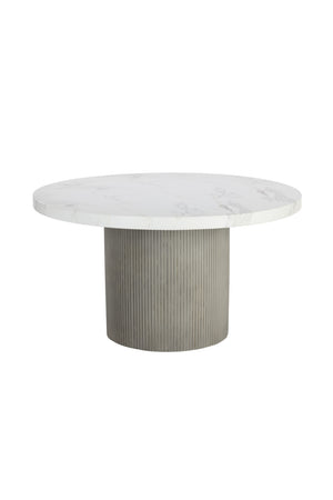 Modern European furniture - Round Marble-Look Indoor/Outdoor Dining Table - www.oroa.com