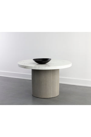 Modern European furniture - Round Marble-Look Indoor/Outdoor Dining Table - www.oroa.com