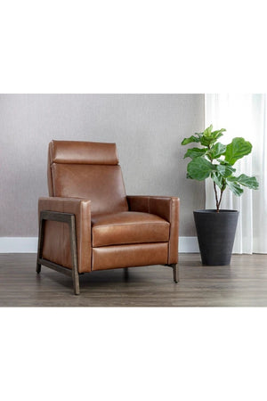 Modern European furniture - Brown Leather Recliner Chair - www.oroa.com