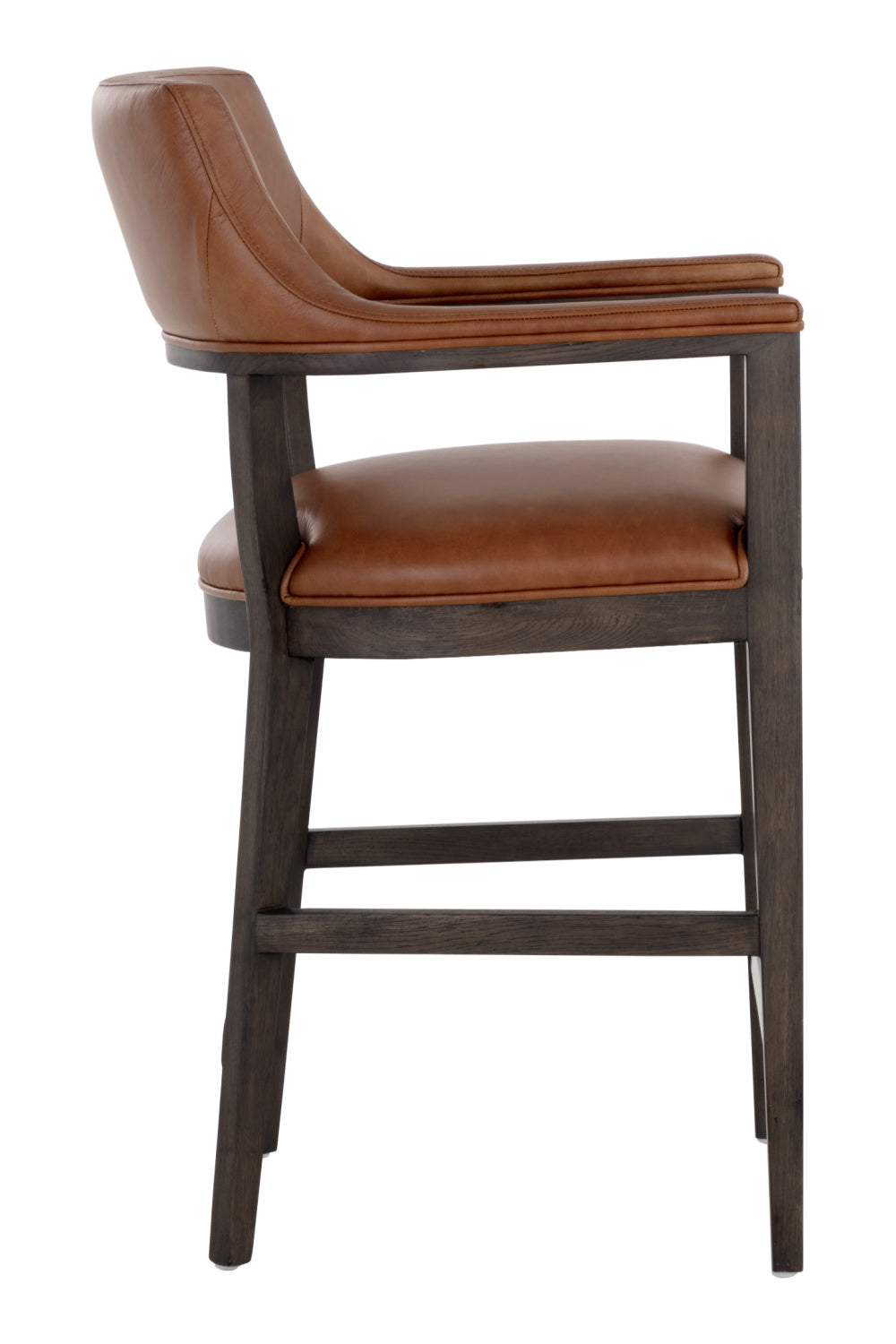 Modern European furniture - Brown Leather Counter Stool - www.oroa.com
