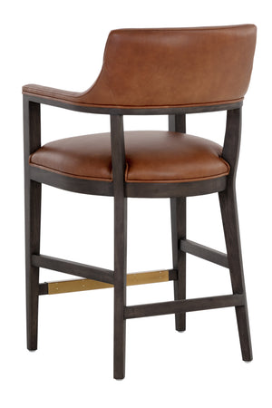Modern European furniture - Brown Leather Counter Stool - www.oroa.com