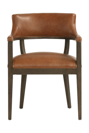 Modern European furniture - Oak Framed Leather Dining Chair - www.oroa.com