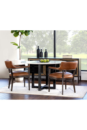Modern European furniture - Oak Framed Leather Dining Chair - www.oroa.com