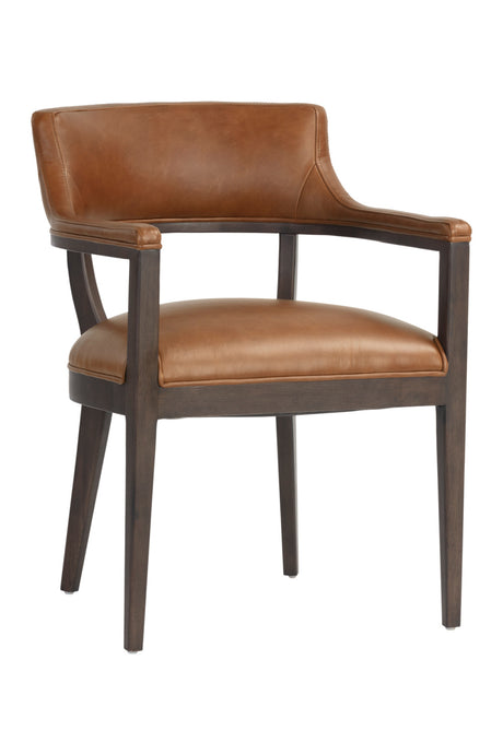 Modern European furniture - Oak Framed Leather Dining Chair - www.oroa.com