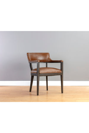 Modern European furniture - Oak Framed Leather Dining Chair - www.oroa.com