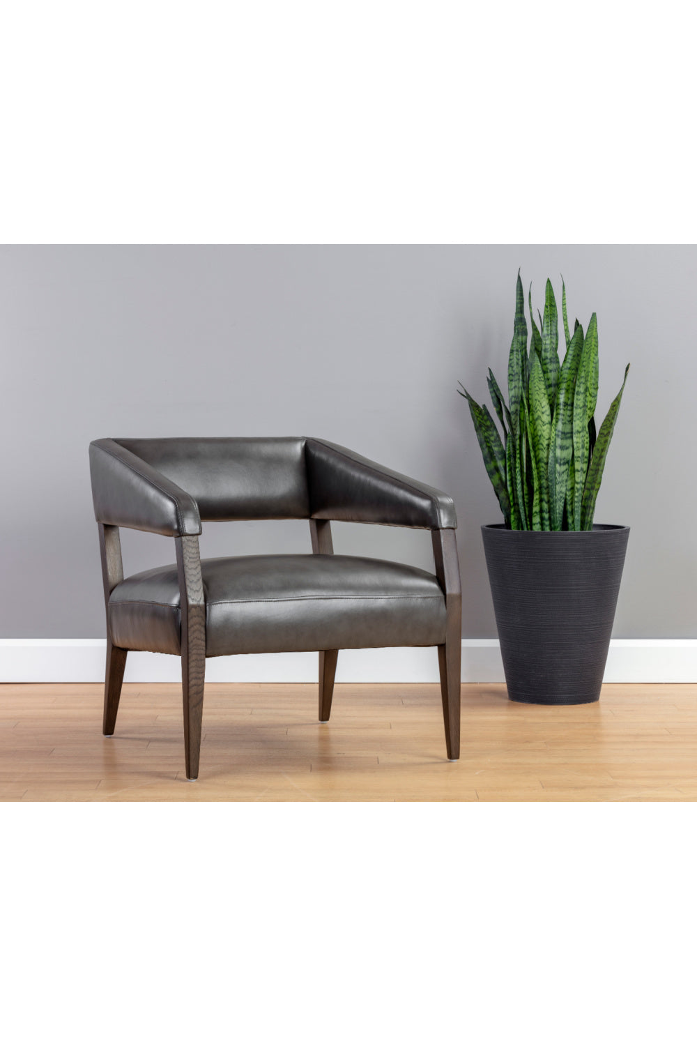 Modern European furniture - Brown Oak Leather Lounge Chair - www.oroa.com