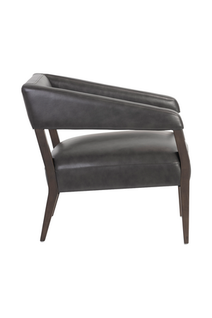 Modern European furniture - Brown Oak Leather Lounge Chair - www.oroa.com