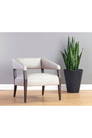 Modern European furniture - Brown Oak Leather Lounge Chair - www.oroa.com