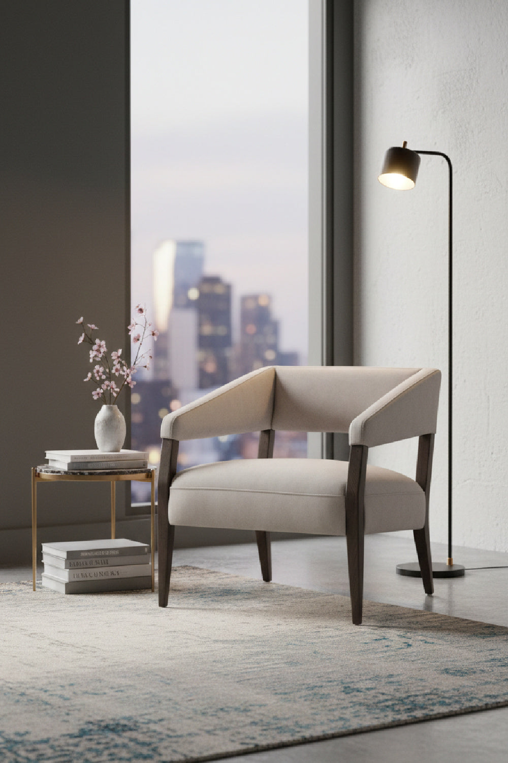 Modern European furniture - Brown Oak Leather Lounge Chair - www.oroa.com