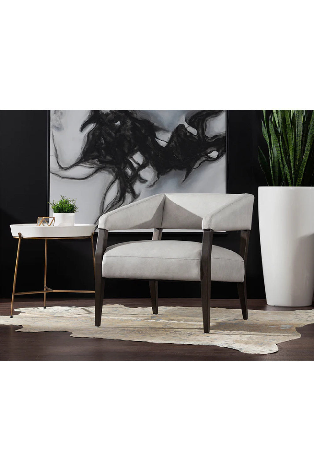 Modern European furniture - Brown Oak Leather Lounge Chair - www.oroa.com