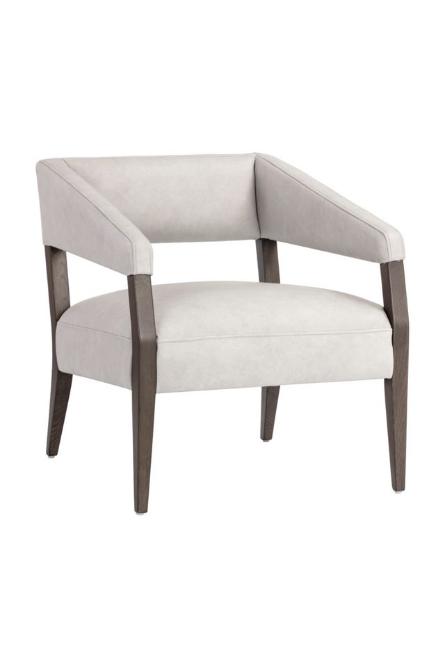 Modern European furniture - Brown Oak Leather Lounge Chair - www.oroa.com