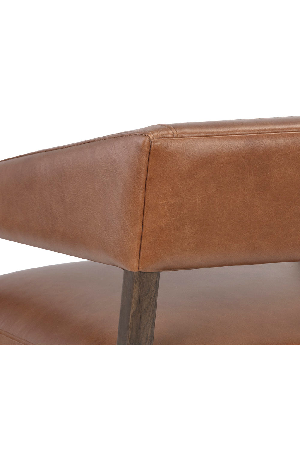 Modern European furniture - Brown Oak Leather Lounge Chair - www.oroa.com