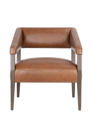 Modern European furniture - Brown Oak Leather Lounge Chair - www.oroa.com