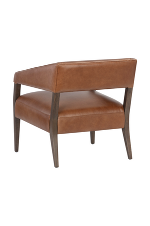 Modern European furniture - Brown Oak Leather Lounge Chair - www.oroa.com