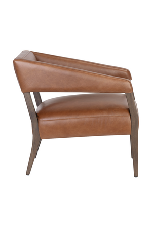 Modern European furniture - Brown Oak Leather Lounge Chair - www.oroa.com