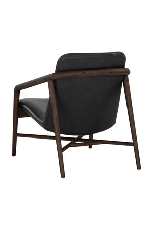 Modern European furniture - Black Leather Oak Lounge Chair - www.oroa.com
