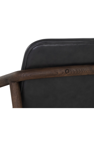 Modern European furniture - Black Leather Oak Lounge Chair - www.oroa.com