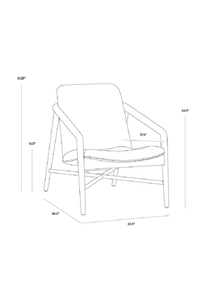 Modern European furniture - Black Leather Oak Lounge Chair - www.oroa.com