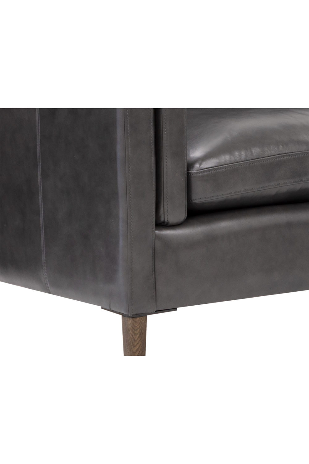 Modern European furniture - Black Leather Sofa - www.oroa.com
