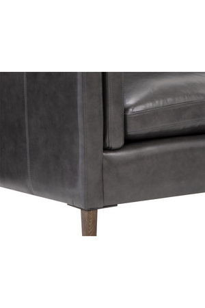 Modern European furniture - Black Leather Sofa - www.oroa.com