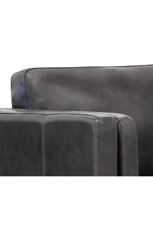 Modern European furniture - Black Leather Sofa - www.oroa.com