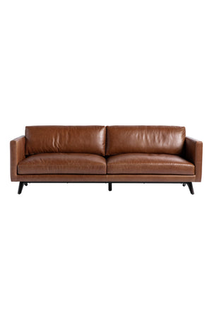 Modern European furniture - Oak‑Leg Leather Sofa - www.oroa.com